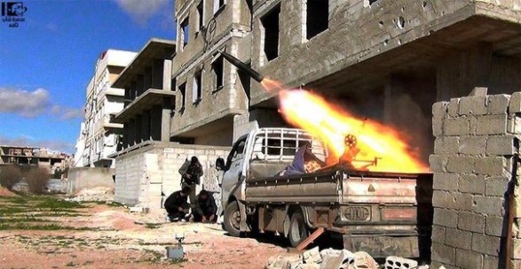 Боевики обстреливают Дамаск фото