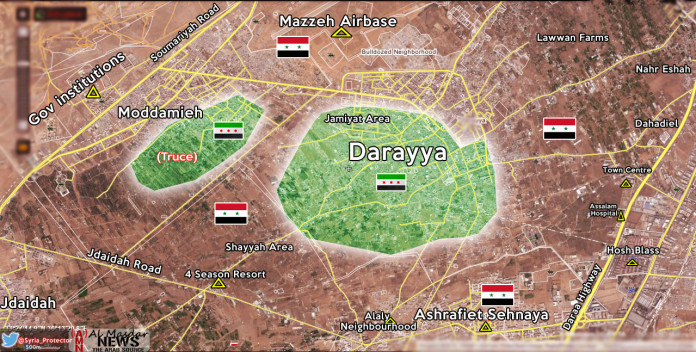 Оперативная карта Дарайя Дамаск 21 06 2016