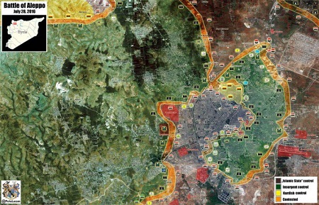 Оперативная карта Алеппо 29 07 2016