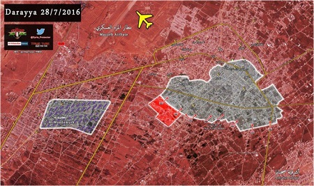 Оперативная карта Дарайи Сирия 29 07 2016