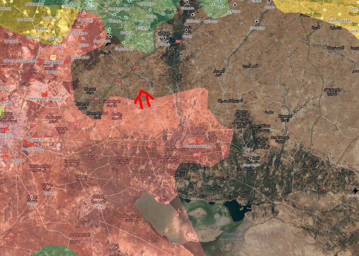 Карта северо-восточного Алеппо 17 01 2017