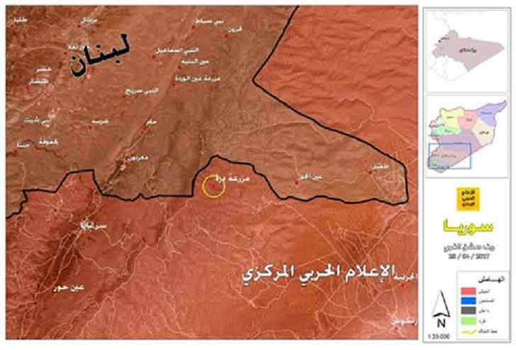 Карта сирийско-ливанской границы