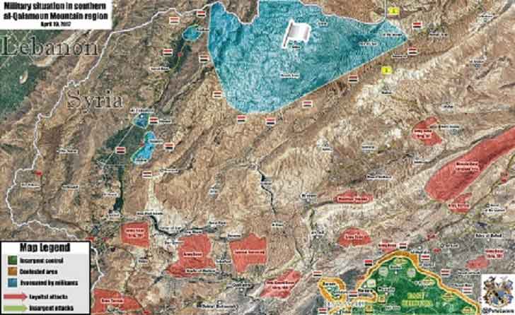 Карта западного Дамаска 21 04 2017