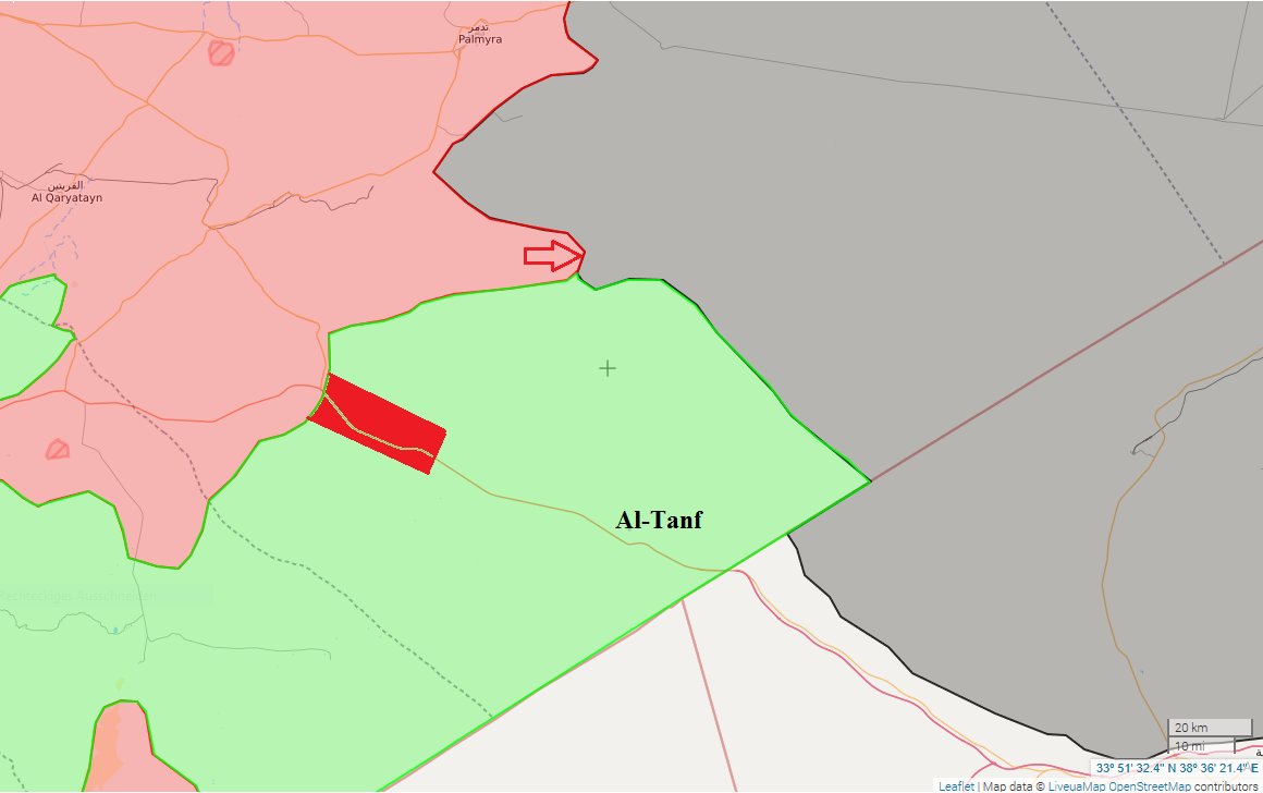 Карта наступления ВС САР в Сирийской пустыне