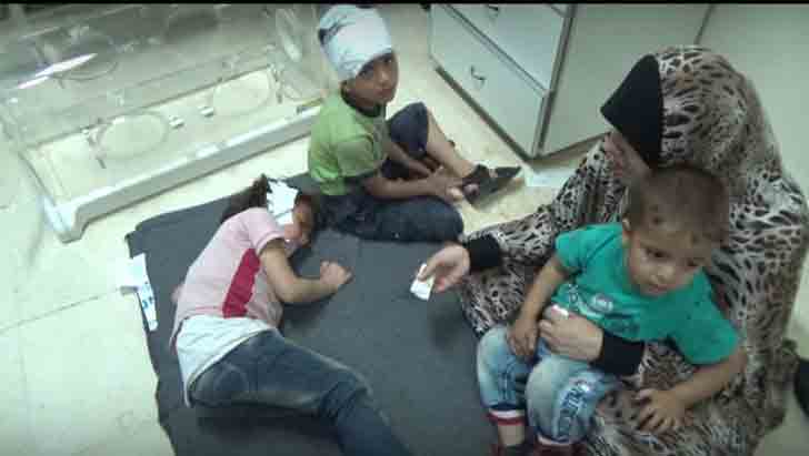 Пострадавшие Дети после обстрела в Дераа