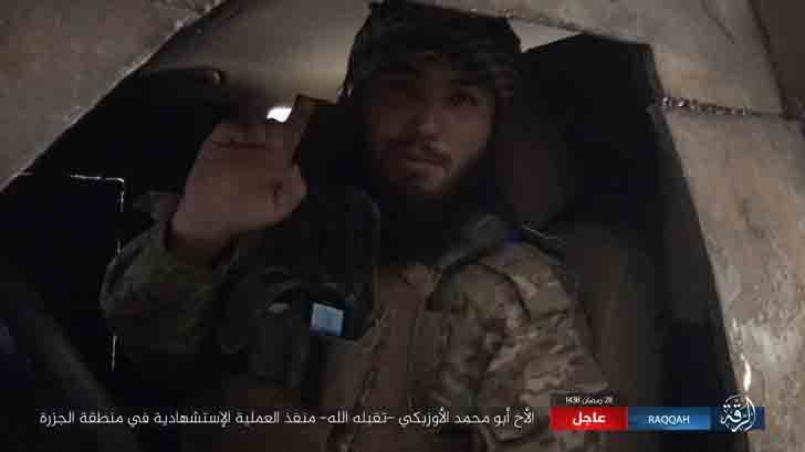 Террорист-смертник «Абу Мухаммад Аль-Узбеки» в "шахид-мобиле" перед атакой