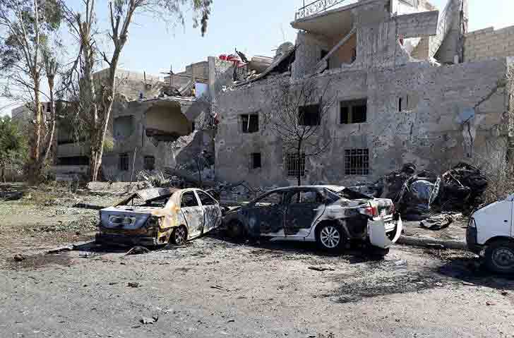 Последствия атаки террористов в Дамаске