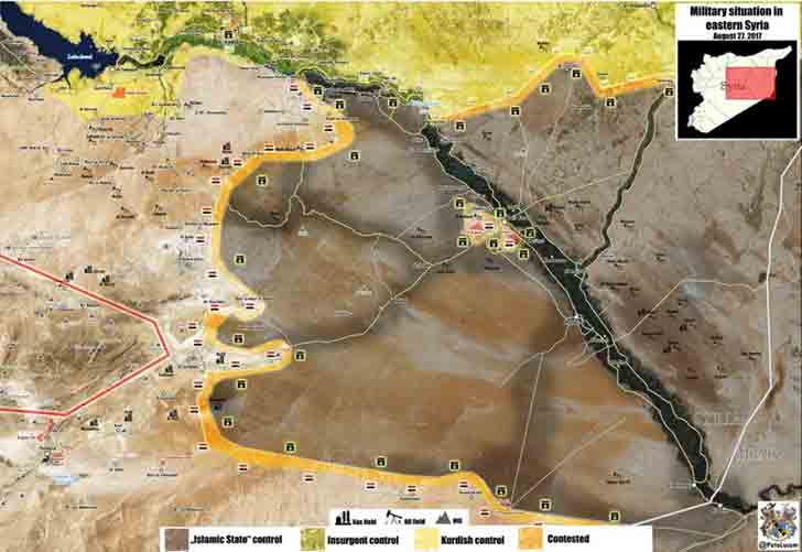 Карта восточного Хомса и Дейр-эз-Зора