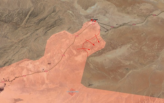 Карта войсковой операции к югу от г. ас-Сухна