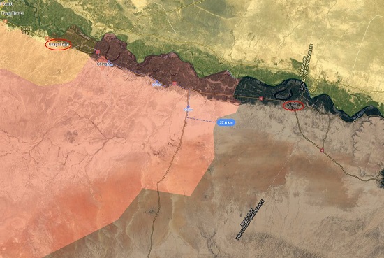 Карта наступления ВС САР в южной Ракке и северном Дейр-эз-Зоре 07 08 2017