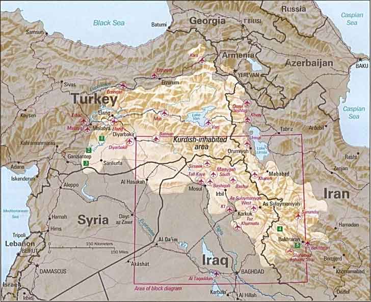 Территории населенные преимущественно курдами