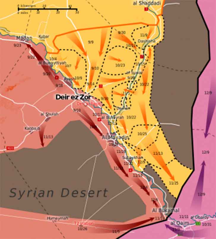 Территории контролируемые "Исламским государством" в Сирии
