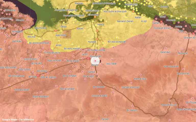 Место боестолкновений с ИГИЛовцами на карте Ракки