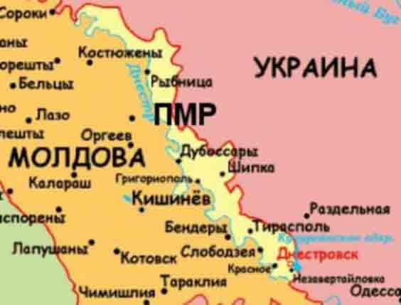 Карта Украины и Молдовы и Приднестровья