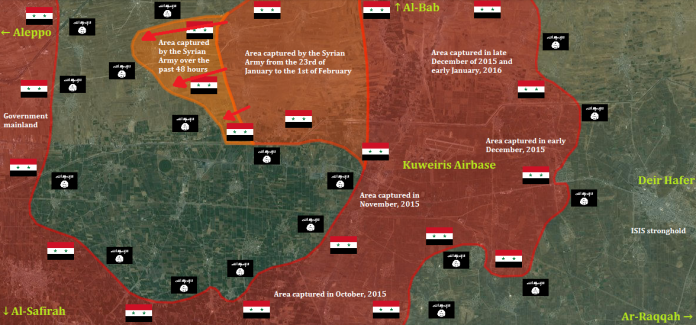 Обзор карты боевых действий восточное Алеппо Сирия 04 02 2016
