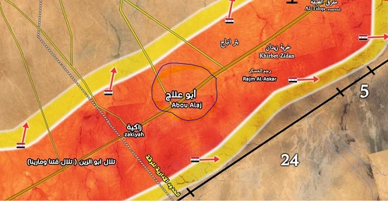 Карта наступления в Ракке
