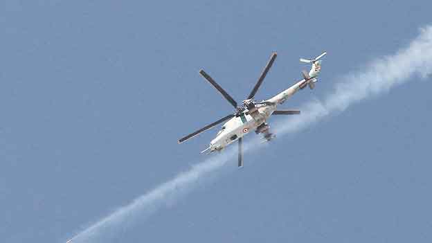 Сирийский Ми-25 атакует боевиков ИГ