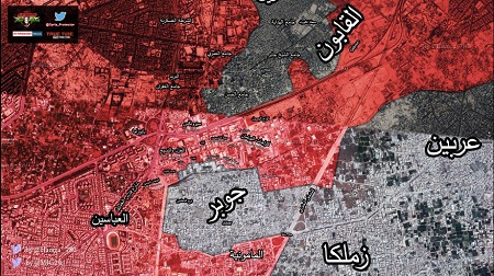 Карта восточного Дамаска 24 03 2017
