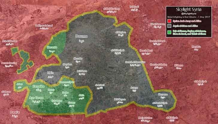 Карта южного Дамаска 02 05 2017