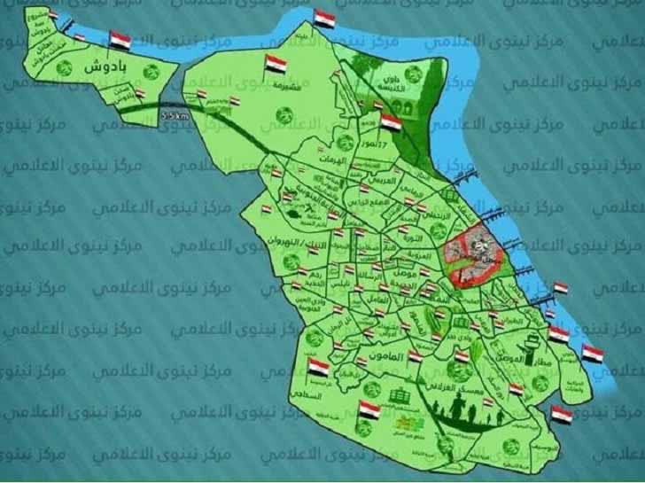 Карта Мосула на 24 июня