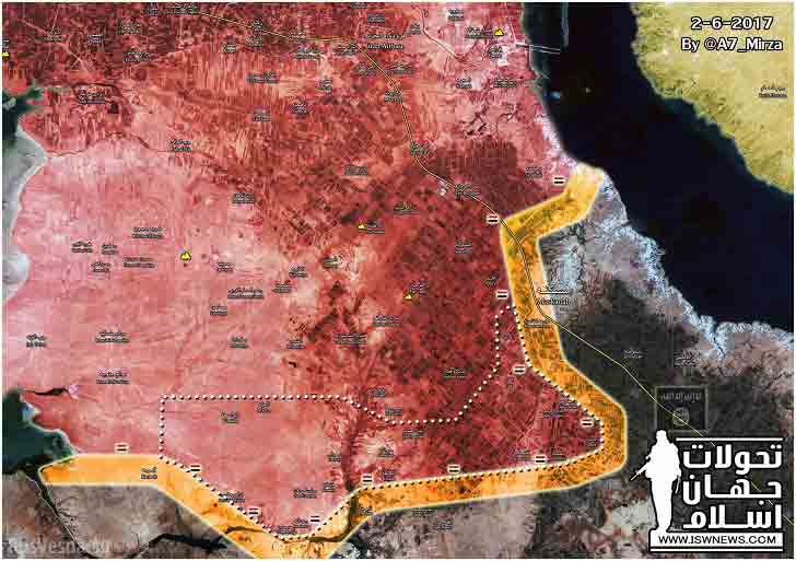 Карта юго-восточной части провинции Алеппо