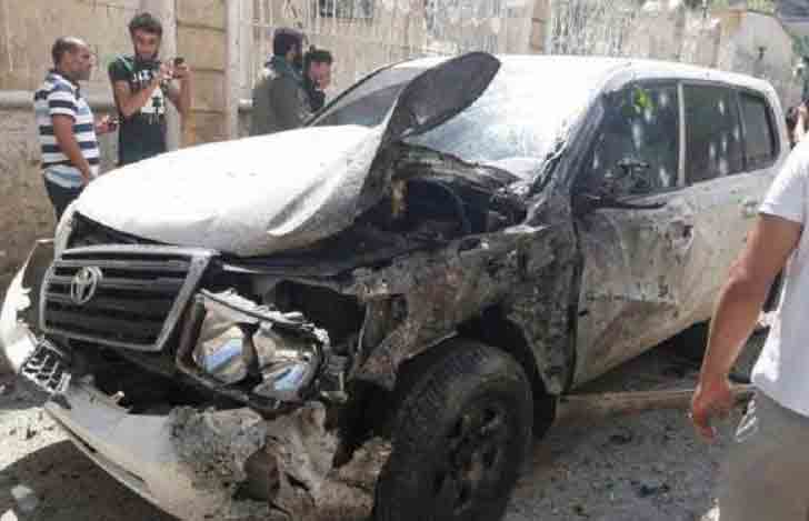 Бронированный автомобиль аль-Мухаисини после взрыва