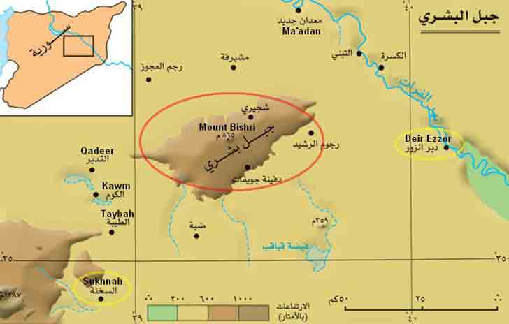 Карта горного массива Бушери