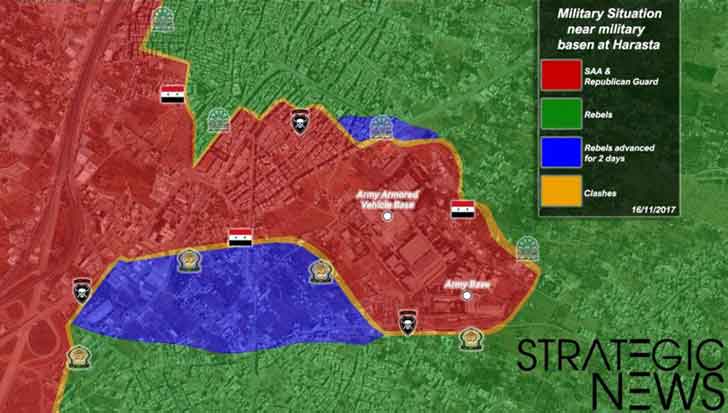 Карта оперативной обстановки в районе Харасты 16 11 2017