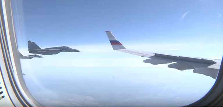 Американский ударный БПЛА попытался перехватить самолёт главы Минобороны РФ