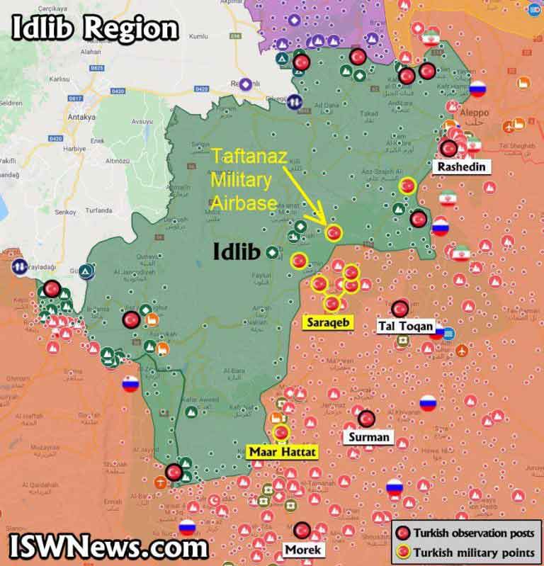 Карта обстановки в Идлибе на 10 02 2020