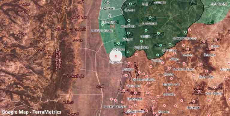 Место боестолкновений на карте Хамы