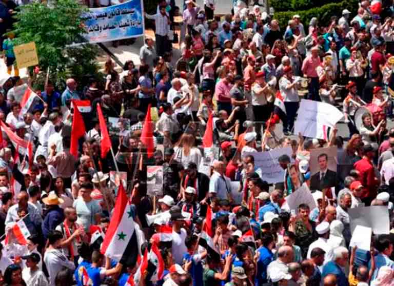 Митинг в Сирии против американских санкций