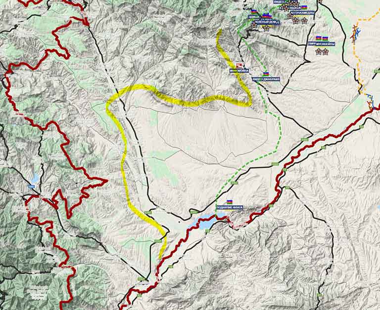 Линия фронта на юге Карабаха на 18 10 2020