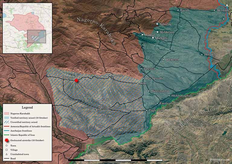 Оперативная обстановка на юге Карабаха на 19 10 2020