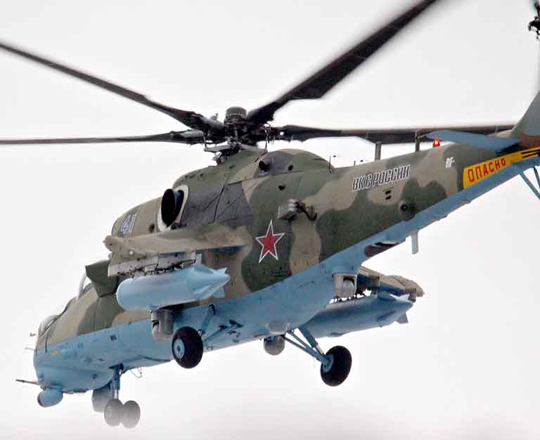 Крушение вертолета Ми-35 ВКС РФ на севере Сирии