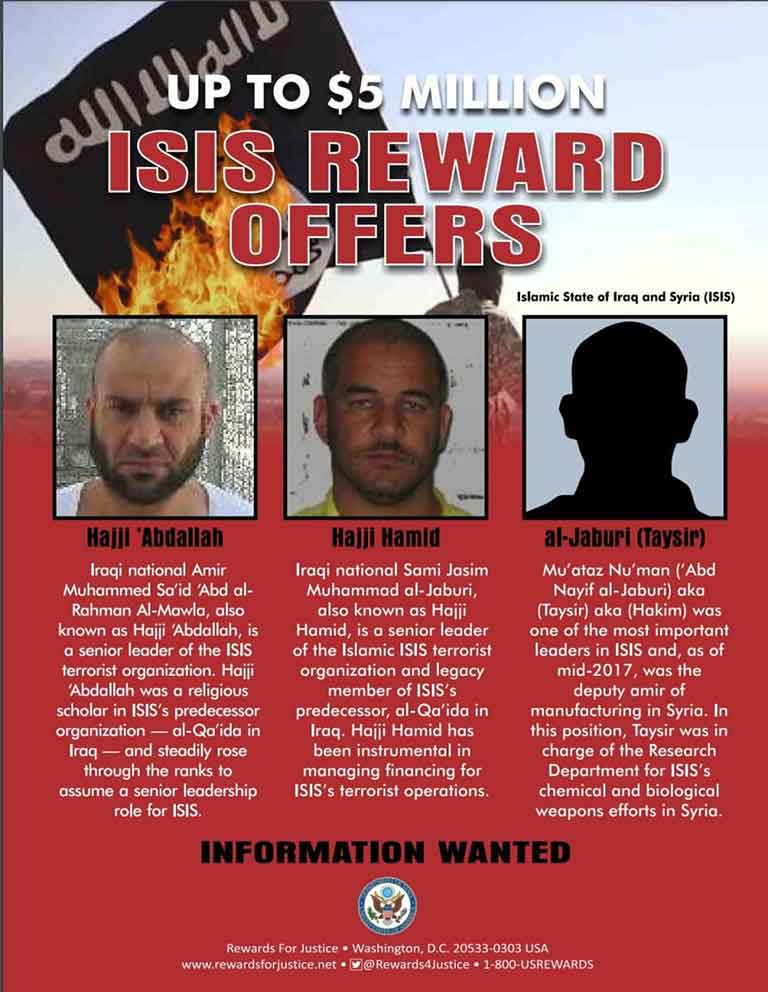 Розыскной лист на террористов, в том числе на Хаджи Хамида